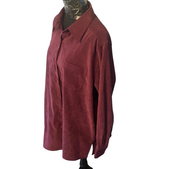 Bridgewater Studio 1X Purple (see Pics) Long Sleeve Buttons Polyester Spandex - Picture 3 of 5